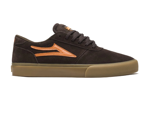 LAKAI SKATE SHOES: MANCHESTER Chocolate/Gum Suede. Size 8