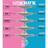 Krux DLK (Down Low Kingpin) Trucks K5 Polished Standard Silver (pair)