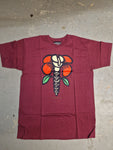 INSANE SKATEBOARDS: Screw Flower T-Shirt Burgandy