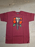 INSANE SKATEBOARDS: Screw Flower T-Shirt Burgandy