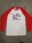 INSANE SKATEBOARDS: Madcow Contrast Raglan T-Shirt Long Sleeve Red
