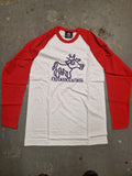 INSANE SKATEBOARDS: Madcow Contrast Raglan T-Shirt Long Sleeve Red