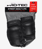 PAD SET: Pro-Tec Street Open Back Pad Set 3 Pack - Black