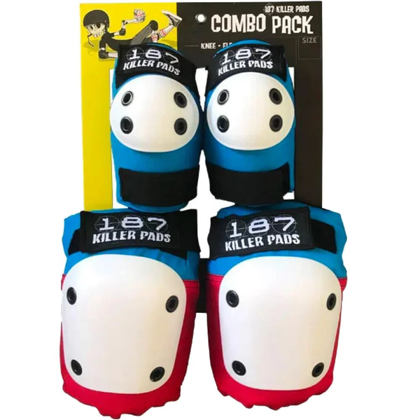 187 Killer Pads COMBO PACK　大人用 XLサイズ PADSET: 187 Killer Pads Adult Four Pack - Red/White/Blue – Wight