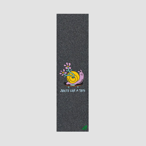 GRIP TAPE: MOB X Santa Cruz Skate Like A Girl Snail Grip Tape Black - 9"