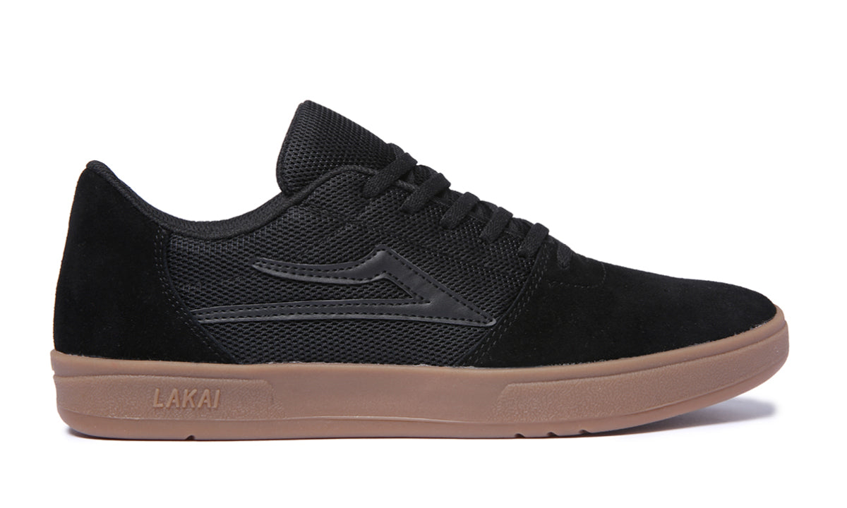LAKAI SKATE SHOES BRIGHTON. Black Gum Suede. Sizes 11 Wight